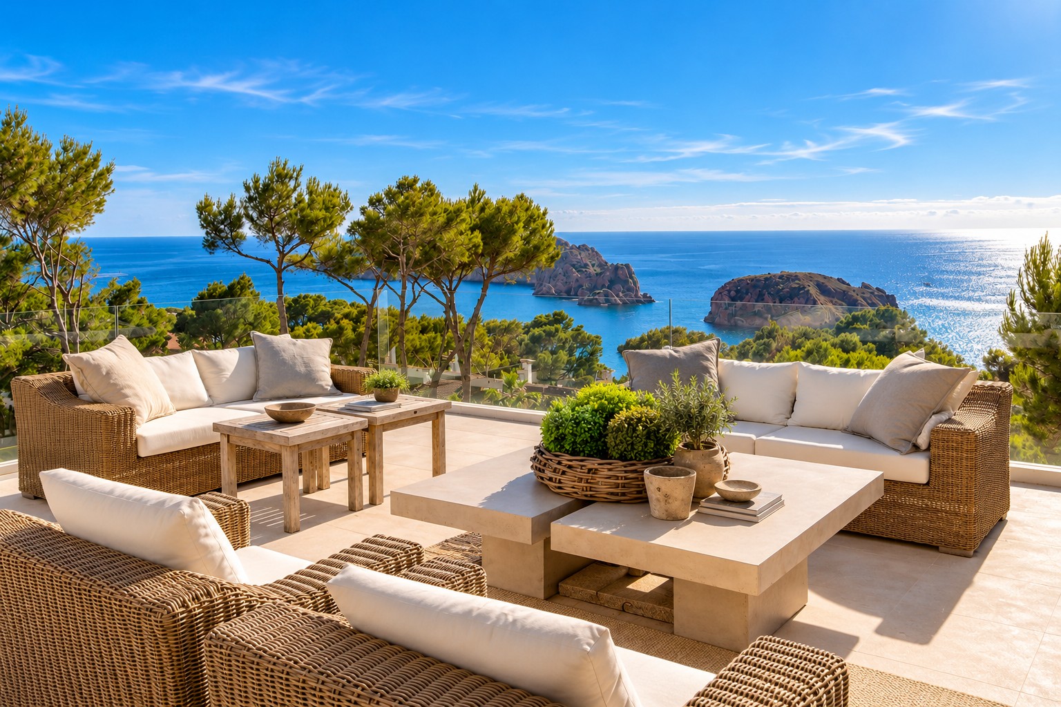 Spectacular modern Villa with panoramic sea views and tennis court in Santa Ponsa
